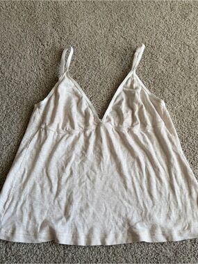 John Galt Brandy Melville White Beige Bohemian Boho Cotton Tank Top Size Small